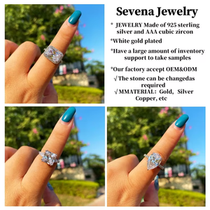 Sevenajewelry SAR7220 <strong>Rings</strong> Design for Women <strong>Emerald</strong> Cut 925 Sterling <strong>Silver</strong> <strong>Ring</strong> With CZ Stones - Product Image 6