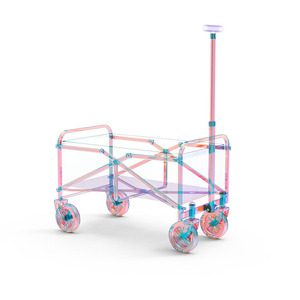 Pride Folding Camping <b>Cart</b> Four-Wheel 90kg Load Capacity Multi-Color Outdoor Use - Product Image 1