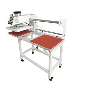 Presse à chaud pneumatique hydraulique semi-automatique à double station à ouverture automatique 16x24 (38x38) coulissante pour l'impression de t-shirts - Product Image 1