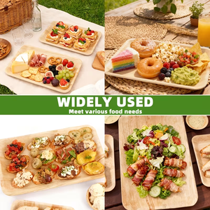 5 Platos Desechables de Bambú de 9x14 Pulgadas Aptos para Microondas para Fiestas, Bodas, Postres, Barbacoas, <span class=keywords><strong>Sushi</strong></span> - Product Image 5