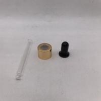 Bouchons compte-gouttes en verre, fermeture compte-gouttes en verre avec capuchon en aluminium anodisé or pour flacon d'huiles essentielles de 50 ml, parfum, expériences de laboratoire