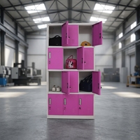 Armoire simple pour salle de sport, école, bureau, design pour vêtements, armoire de rangement à 12 portes, casier en acier