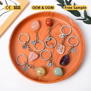 Porte-clés en cristal en gros, diverses pierres précieuses, pierres roulées, porte-clés - Product Image 6