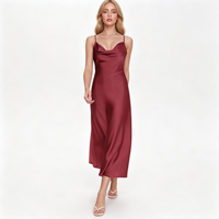 Robe de soirée mi-longue sirène en mousseline unie à sequins, col halter, dos nu, taille naturelle, nouvelle mode sexy pour femme - Collection été