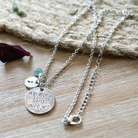 Collier en chaîne à maillons en alliage de zinc pour femmes, pendentif en pierre de cristal, bijoux d'anniversaire