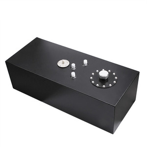 Tanque de Combustible Rectangular de Aluminio de 60L, Tanque de Combustible Modificado Universal para Autos de Carreras con Sensor de Nivel, Disponible en Negro/Plateado - Product Image 1
