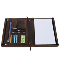 Porte-documents personnalisé à fermeture éclair en cuir PU, format A4/A5, avec logo sur mesure, idéal pour cartes et documents professionnels