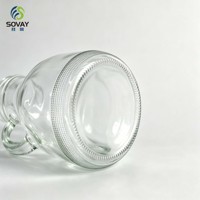 Pichet en verre grande capacité 1400 ml avec poignée, réutilisable et de qualité alimentaire, idéal pour les boissons glacées, les aliments marinés et l'emballage de sauces - Vente en gros