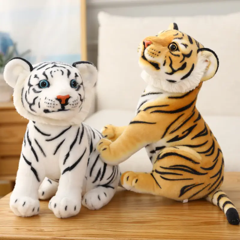 Kawaii Selva Realista Recheado Animal Tiger Cubs Simulação Brinquedos De Pelúcia Brinquedo De Tigre Realista Recheado Animal Pelúcia Tigre Peluches