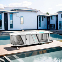Serre en acier mobile de luxe 20ft 40ft, maison capsule préfabriquée, installation rapide, application villa/hôtel, garantie 5 ans