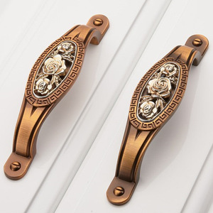 Классическая деревянная мебель антикварная латунная кухонная дверная Выдвижная мебельная керамическая ручка ручки - Product Image 1