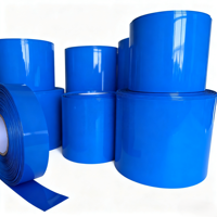 Pellicola Termoretraibile in PVC Blu per Imballaggio di Batterie al Litio, Larghezza 30-150mm, Tubo Isolante Termoretraibile Modello PVC
