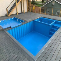 Piscine conteneur maison personnalisée 20 pieds 40 pieds jacuzzi extérieur piscine conteneur d'expédition hors sol en fibre de verre avec spa