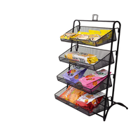 Porte-collation de supermarché en acier pour chewing-gum et rouge à lèvres à base de noix de bétel-Présentoir de dépanneur multicouche