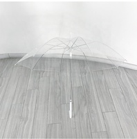 Parasol promotionnel cadeau pour femme, vente en gros, pas cher, PVC, impression personnalisée, pluie, poignée droite, mode, transparent, parapluie clair