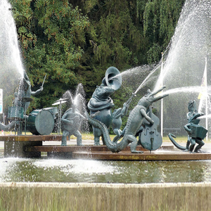 Décoration extérieure personnalisée, artisanat en <span class=keywords><strong>métal</strong></span> <span class=keywords><strong>de</strong></span> jardin, œuvre d'art, statues en bronze grandeur nature, <span class=keywords><strong>groupe</strong></span> <span class=keywords><strong>de</strong></span> musique, sculpture <span class=keywords><strong>de</strong></span> parc - Product Image 5