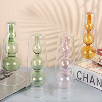Vente directe d'usine vase en verre soufflé à la main en forme de gourde à haute teneur en borosilicate