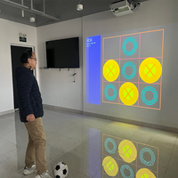 Jeux sportifs interactifs numériques pour fêtes, projection interactive infrarouge, système de jeu XOX, jeux de société Tic-Tac-Toe, jeux de football muraux