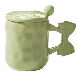 Artistic hand pinch mug Niche design bow handle coffee mug