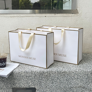 Tùy chỉnh sang trọng giấy mua sắm Túi Quà Tặng Bao bì túi Boutique Thương hiệu bán lẻ túi Wedding party Favor <span class=keywords><strong>Bag</strong></span> với Ribbon xử lý - Product Image 2