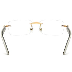 Borregls bufalo clacson occhiali da vista da uomo di marca di lusso griffati quadrati montatura diamanti donna occhiali ottici 10070 - Product Image 5