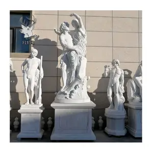 Figura occidental de mármol blanco para decoración al aire libre, escultura de mujer desnuda griega, estatua de mármol griego, escultura de piedra de mármol