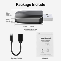 Adaptador Inalámbrico Grandnavi Mini CarPlay USB con Bluetooth y WIFI, Compatible con Música, Google Maps y Llamadas para Mazda, VW y Hyundai
