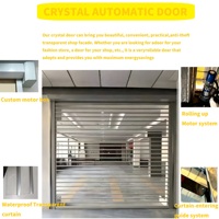 Rideau de sécurité transparent en PC haute résistance, anti-effraction, anti-UV, coupe-vent, pour porte de garage et porte commerciale, télécommandé