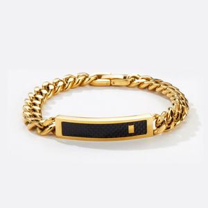 Custom 316l Stainless Steel <b>Men</b> Bracelet Engrave 14k 18k Gold Plated Fashion Chain Link Bracelets <b>for</b> <b>Men</b> - Product Image 5