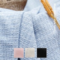 Tissu en tweed bleu de créateur 100% polyester tissé technique pour vêtements pour garçons-vestes de bricolage faites à la main gilets robes