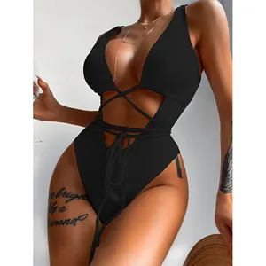 Mills Sisters Ribbed Crop Top Swimwear One Piece Bikinis Woman Swimwear New Design Sex Girl Swimsuit