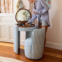 Commode rustique de luxe en pin avec miroir et chaise - Conception durable pour appartements, chambres et salons