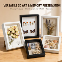 Cadre de présentation en gros pour bouquets de fleurs 3D, 5x7 8x10, à poser sur table et à accrocher au mur