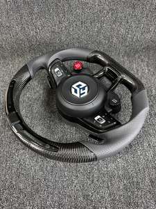 Volant en cuir semi-perforé avec bouton de démarrage, en fibre de carbone et LED pour VW Volkswagen <span class=keywords><strong>Golf</strong></span> R 6 7 7.5 <span class=keywords><strong>8</strong></span> MK8 MK7 8R Gti <span class=keywords><strong>Gtd</strong></span> - Product Image 6