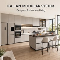 Ensemble de meubles de cuisine modernes haut de gamme en mélamine, sur mesure, en bois de luxe, complet, RTA, intelligent et compact, style antique