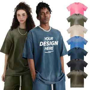 Özel Logo marka Streetwear batı sahil Hip Hop asit yıkanmış 240 gram O boyun erkek T shirt Anti kırışıklık yaz giysileri erkekler için