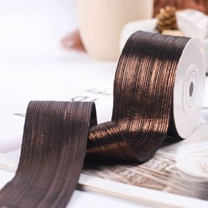 Nouveauté : Ruban en satin métallisé brillant côtelé de 4 cm pour la décoration de table de réception de mariage, 10 yards/rouleau - Product Image 4