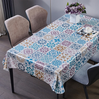 Nappe de table en PVC imperméable RNPT Platinum Luxury Printing Pattern, motif imprimé, pour table à manger, nappe en PVC gaufré, facile à nettoyer