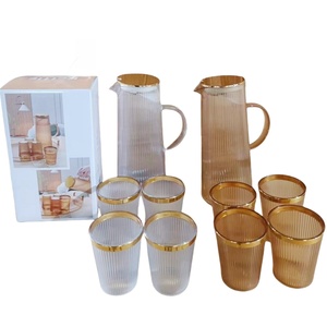 Ensemble de bouilloires en plastique écologiques en gros, résistantes aux hautes températures, grande capacité, transparentes/ambre, pour jus et thé, personnalisables. - Product Image 5