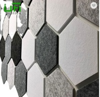 Panneau acoustique mural en fibre de polyester haute densité écologique de conception hexagonale pour cloison de bureau, séparateur de pièce