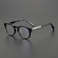 Lunettes de vue à monture en acétate rétro en argent sterling 925 faites à la main lunettes de prescription unisexes haut de gamme diamant à la mode