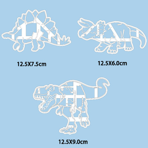 Emporte-pièces 3D dinosaures (T-Rex, Stégosaure et Tricératops), emporte-pièces à biscuits en relief, outils de pâtisserie DIY - Product Image 3