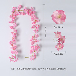 Guirlande de fleurs artificielles en soie, 135 brins, pour décoration de mariage, maison, intérieur, plafond, mur - Product Image 4