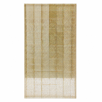 Panneau de verre décoratif translucide en verre feuilleté trempé, à motif grille dorée et tissage à bandes, pour mur de chambre à coucher