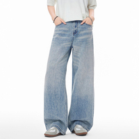 Pantalon en jean de haute qualité - Nouveau style rétro délavé, coupe droite ample, jambe large, style américain, pour homme