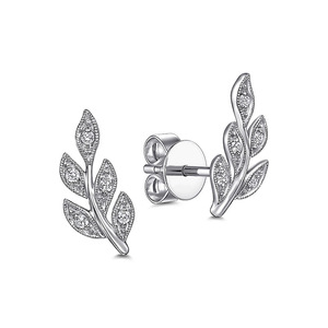 Orecchini a Perno con Ramo d'Ulivo e Foglie Fresche per Donne, Stile Naturale, Accessori per Orecchie da Indossare Ogni Giorno - Product Image 2