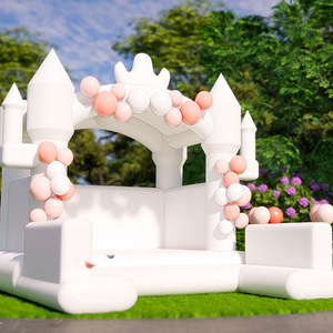 Lâu Đài Bouncy Màu Trắng Bơm Hơi Thương Mại Cho Người Lớn Trẻ Em Nhà Nảy Màu Trắng Cho Đám Cưới - Product Image 2