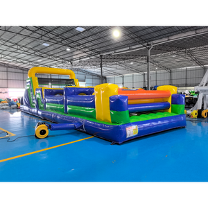 Percorso a Ostacoli Gonfiabile in PVC con Castello Rimbalzante, Grandi Scivoli, Area di Salto e Casa Rimbalzante con Ventilatore - Product Image 1