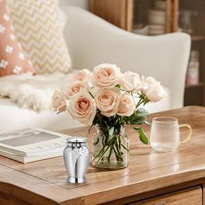 스테인리스 스틸 소형 방습 애완동물 유골함 날개 포함 맞춤형 애완동물 기념 유골함 고양이와 개 유골용 - Product Image 6