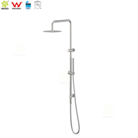 Colonne de douche combinée double en acier inoxydable 304 avec entrée d'eau, ensemble de douche